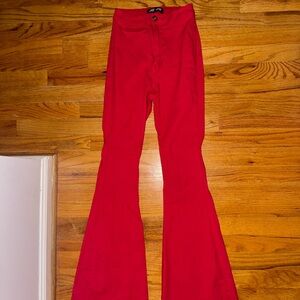 JC & JQ FIONA HIGH WAISTED BELL BOTTOM FLARE JEANS LIKE NEW RED
